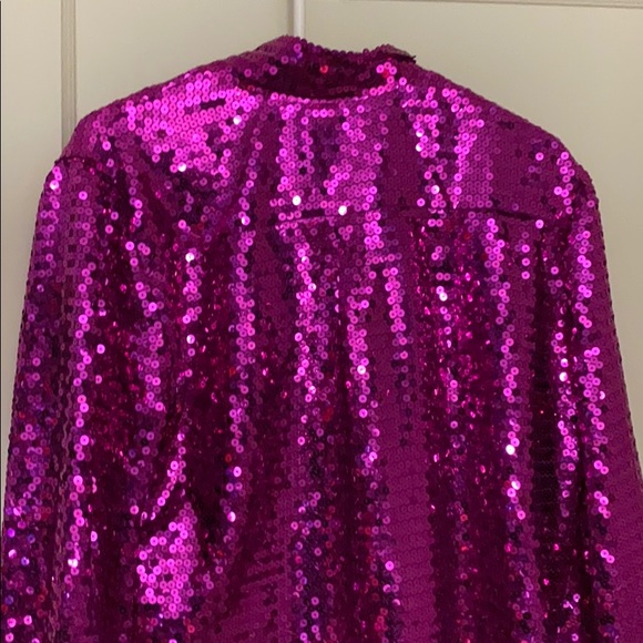 NWT MSGM pink sequins button down shirt size: 46 - Picture 11 of 13